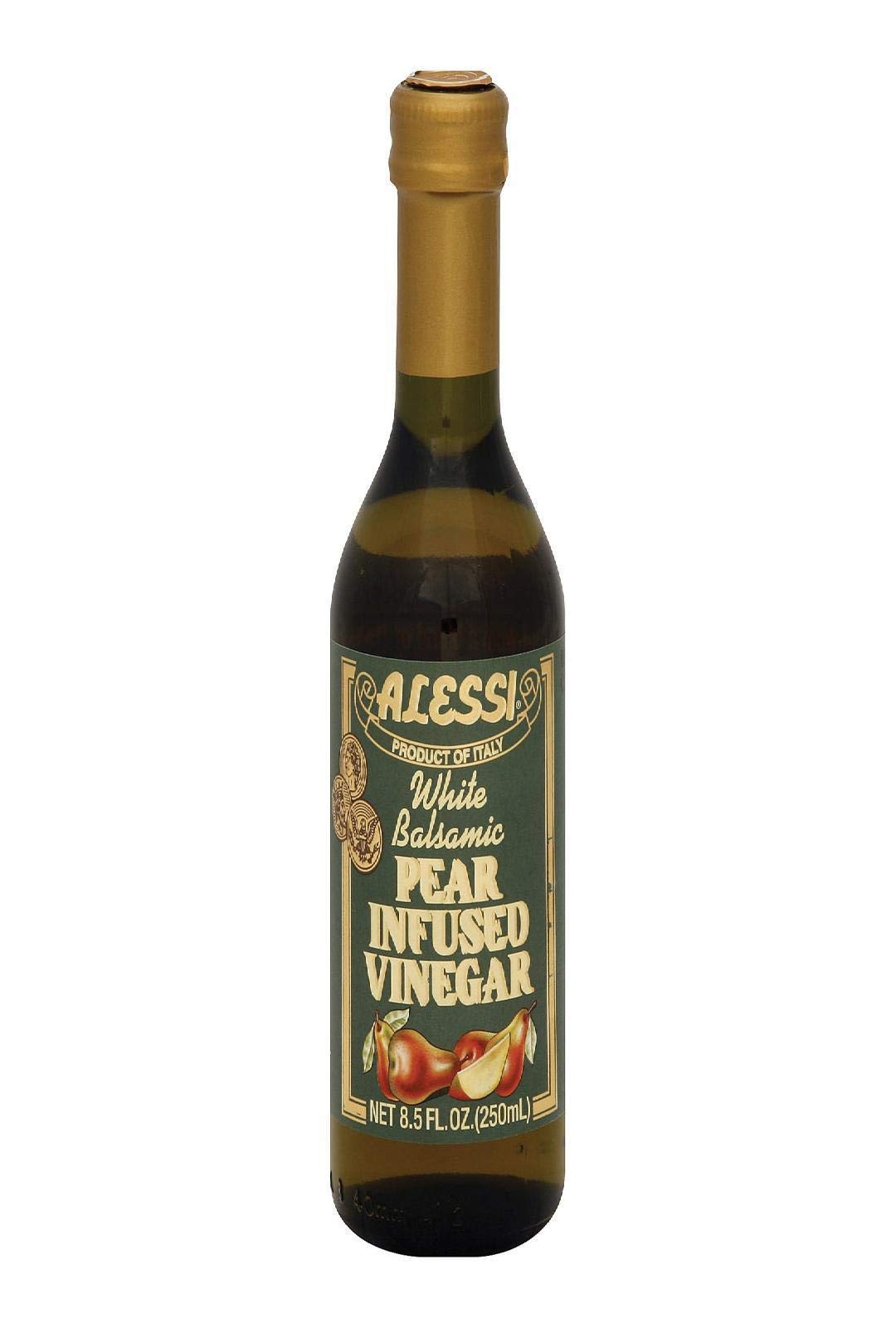 Alessi Pear White Balsamic Vinegar bottle, ideal for vibrant dressings and light glazes.