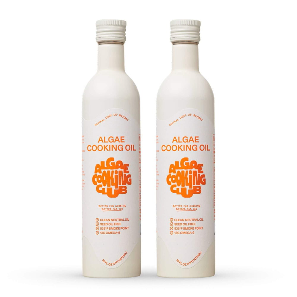 Algae Cooking Club chef-grade algae oil bottle front, ideal for searing and baking.