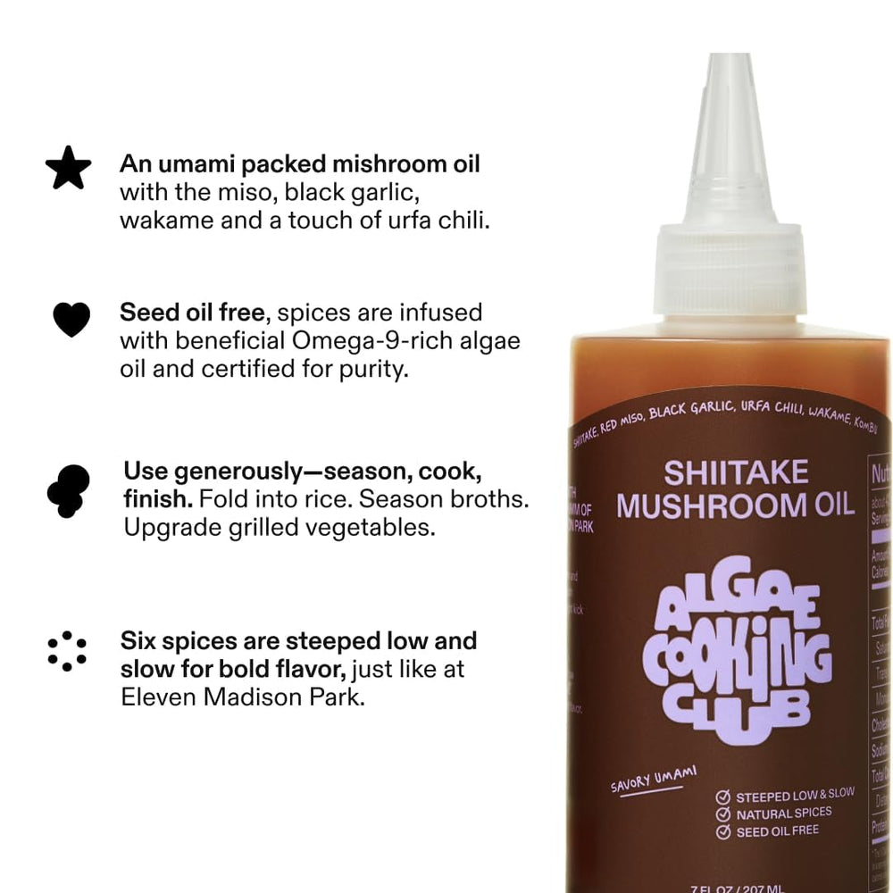 Shi itake Oil supports heart-smart cooking with omega-9 fats.
