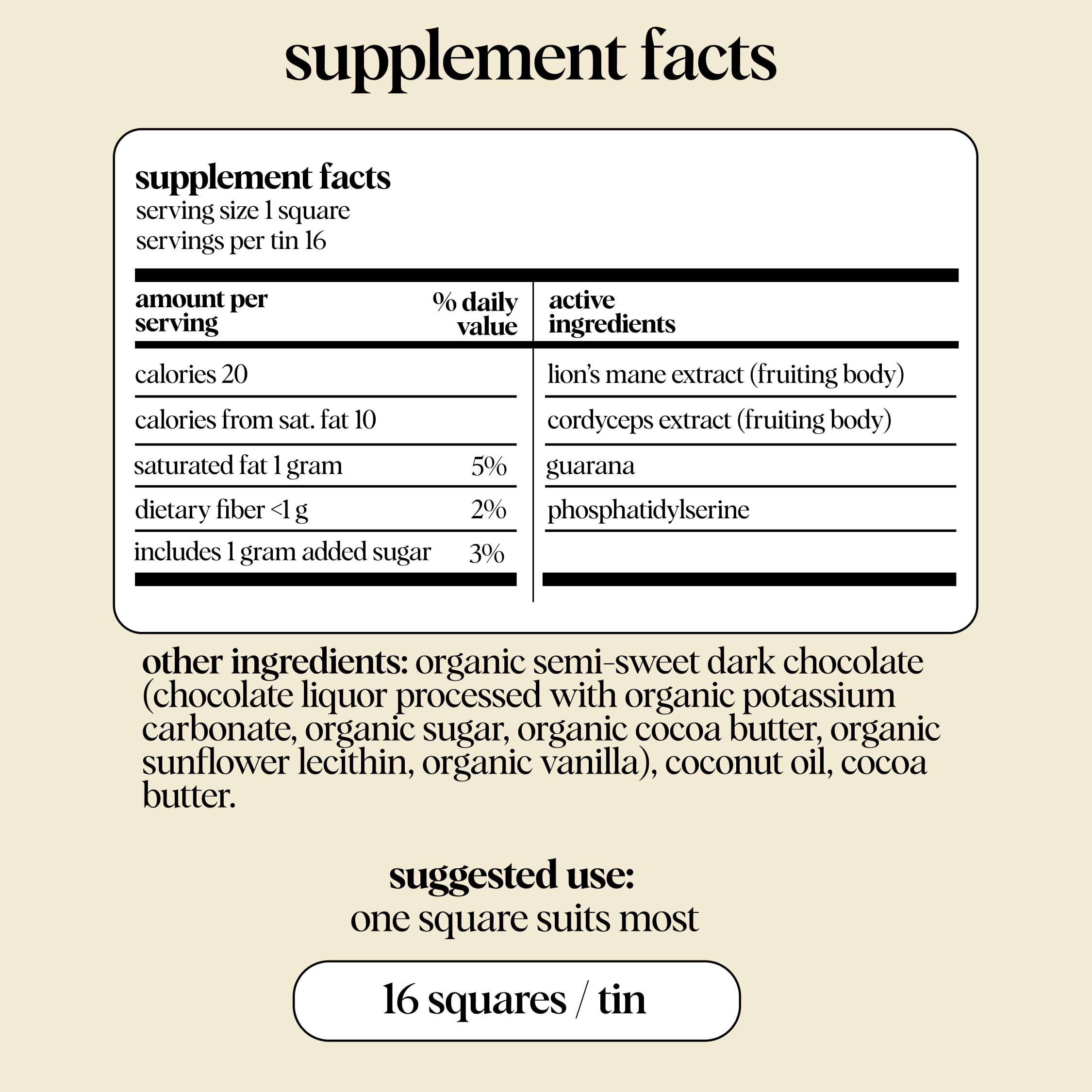 Alice Brainstorm square unwrapped highlights the single-serve portion for quick cognitive boosts