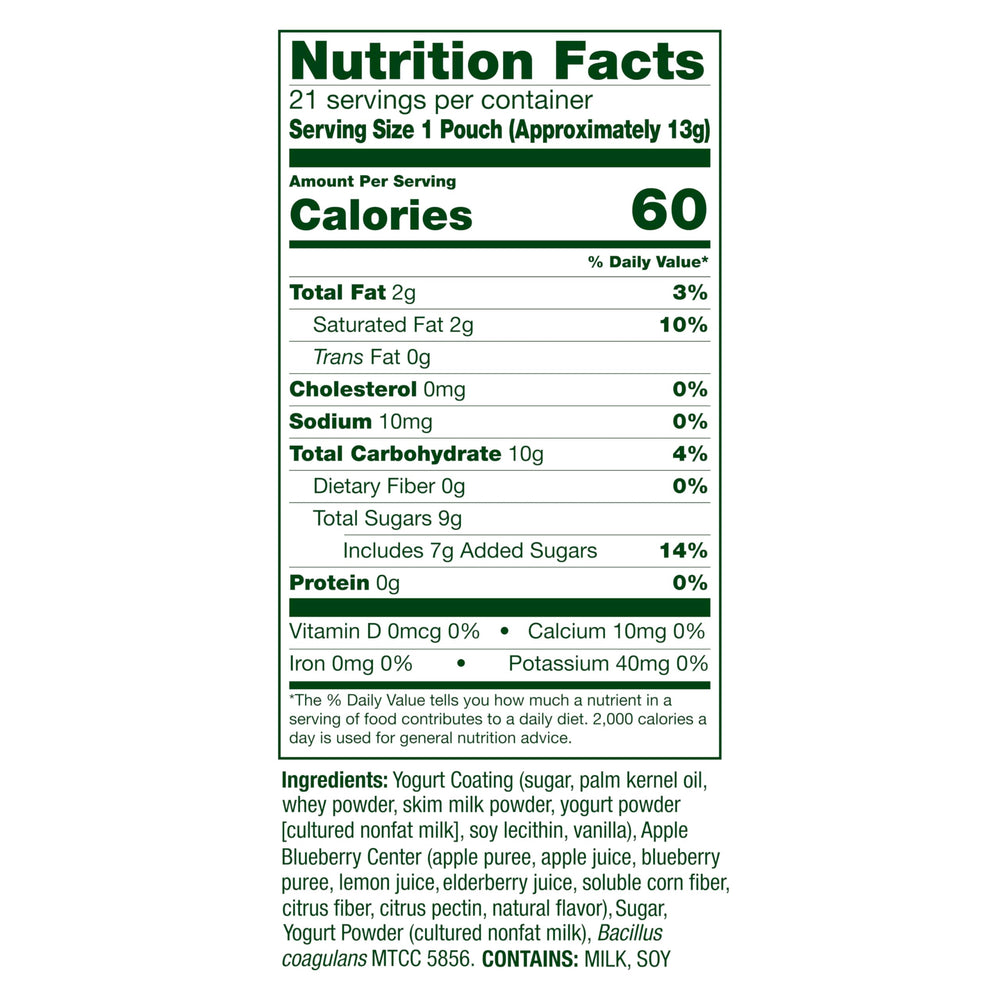 Box of Align Yogurt Coated Probiotic Fruit Bites with 21 pouches
