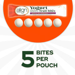 Close-up of Align yogurt-coated probiotic fruit bites texture