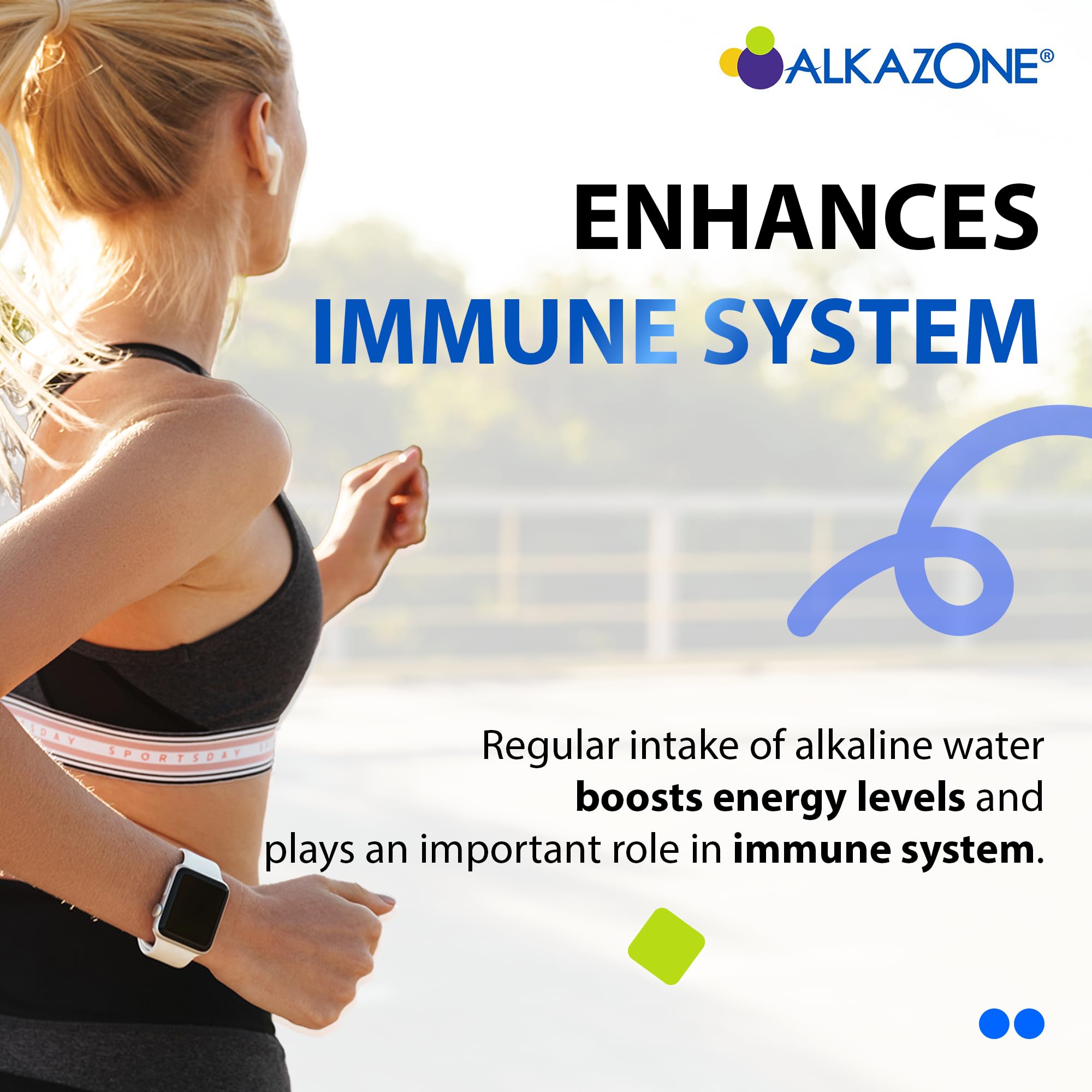 Glass of water shown with Alkazone for clear alkaline conversion