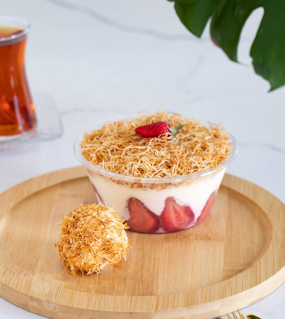 Crisp threads from Alkis Kataifi dough for crispy pastries and puddings.