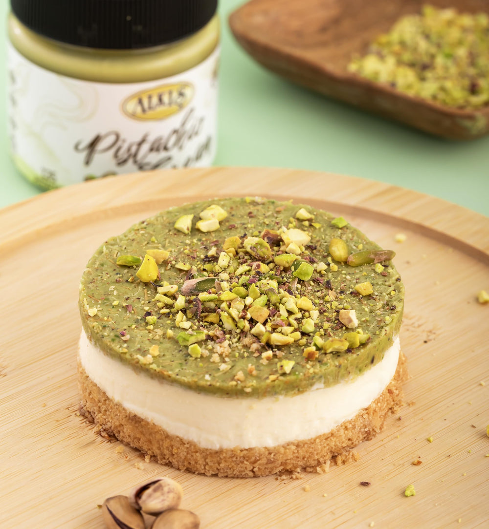 Alkis Pistachio Cream dessert pairing idea in a bowl.