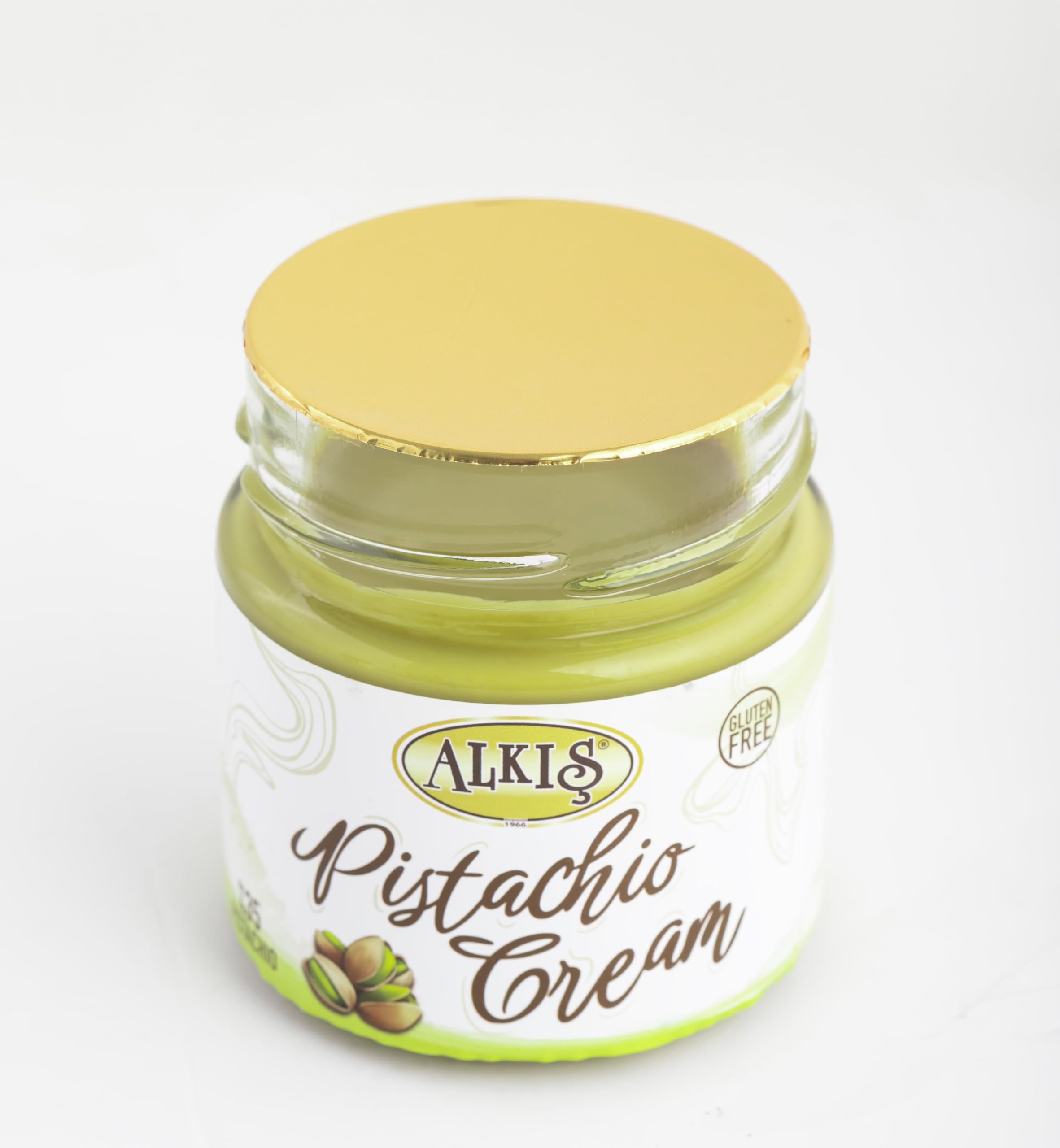 Alkis Pistachio Cream with pistachios on the side for authentic Turkish flavor.