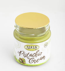 Alkis Pistachio Cream with pistachios on the side for authentic Turkish flavor.