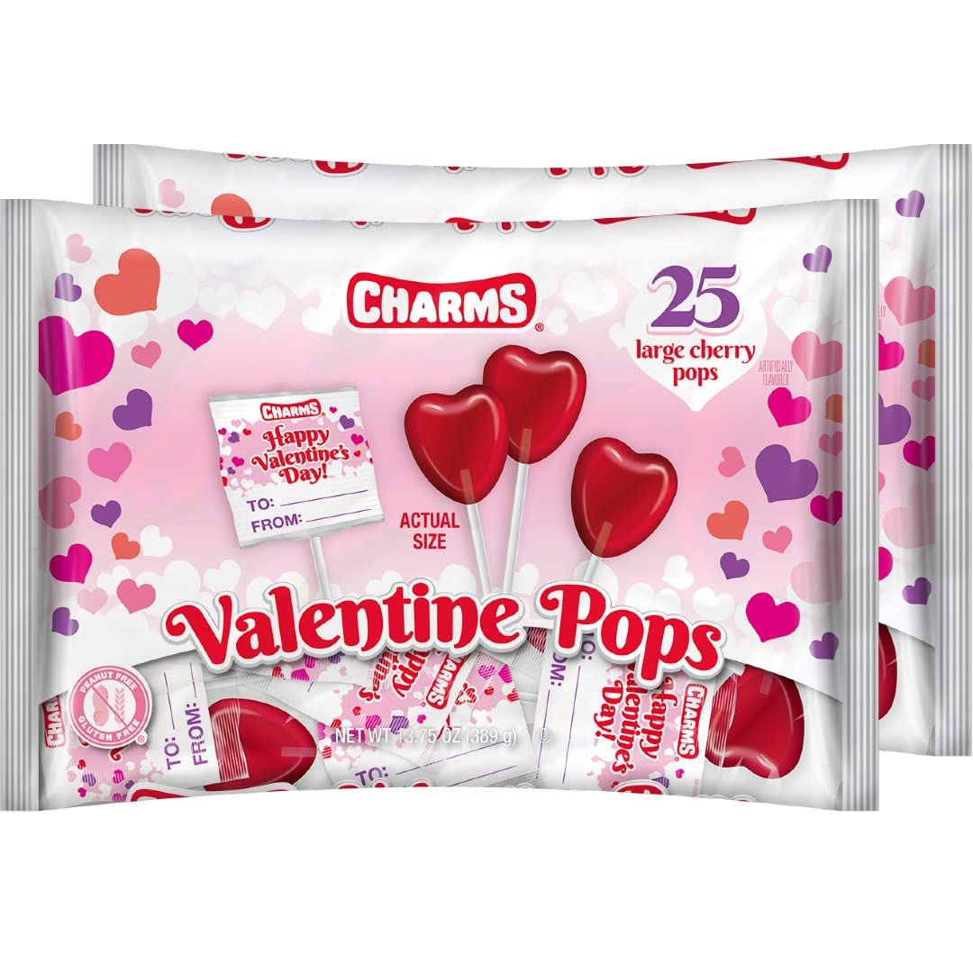 All City Candy Charms Cherry Valentine Pops wrappers, red hearts ready for sharing celebrations.