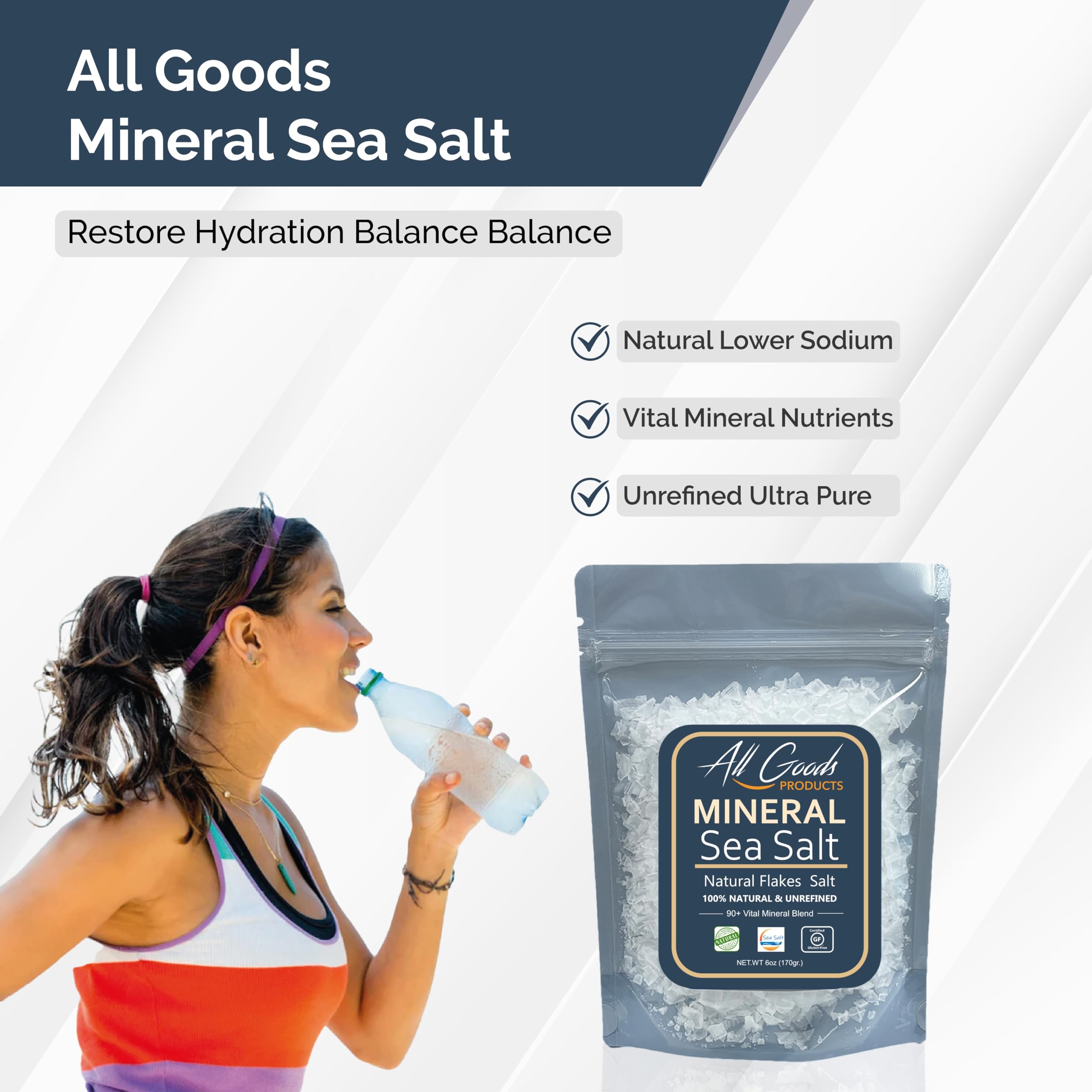 All Goods Baja Mineral kitchen scene highlights chef-approved sea salt quality.