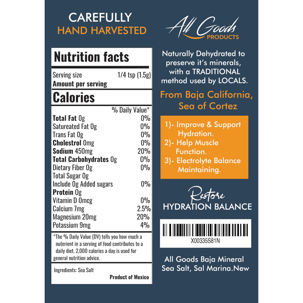 All Goods Baja Mineral Salt resealable pouch ready for kitchen storage