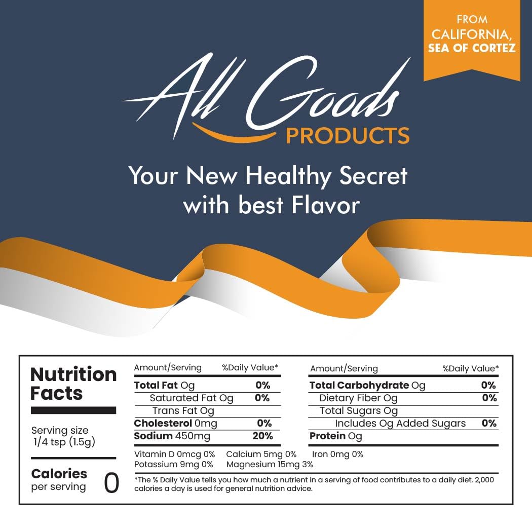 All Goods Mineral Sea Salt contains 90+ minerals to deepen flavor complexity