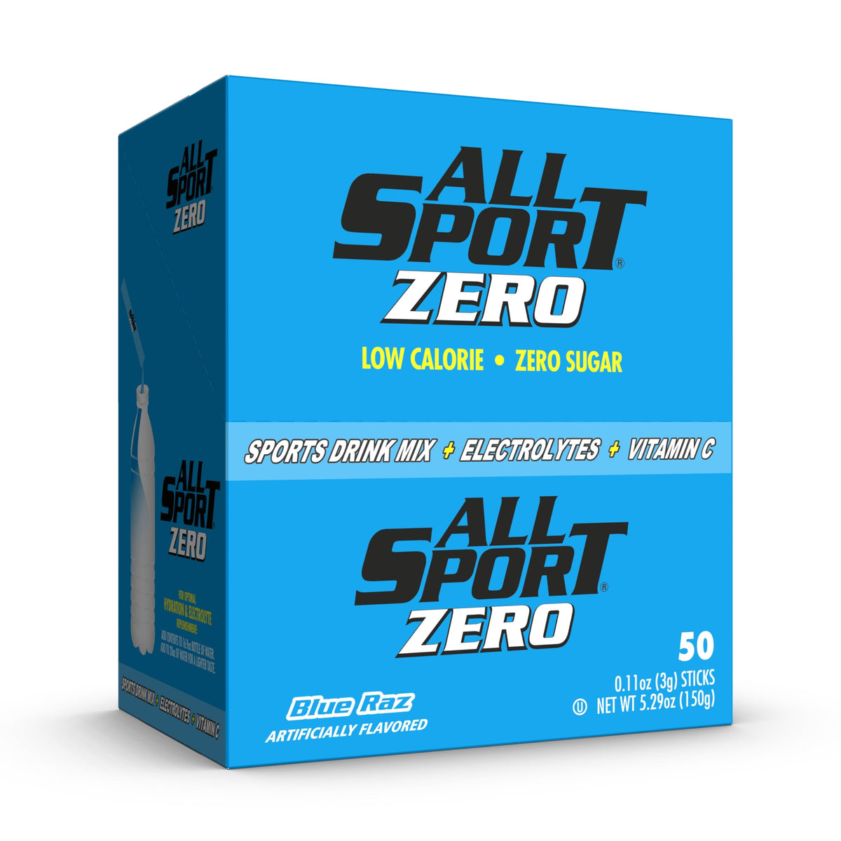 All Sport Powder Hydration Sticks front of box, zero calorie hydration on the go.