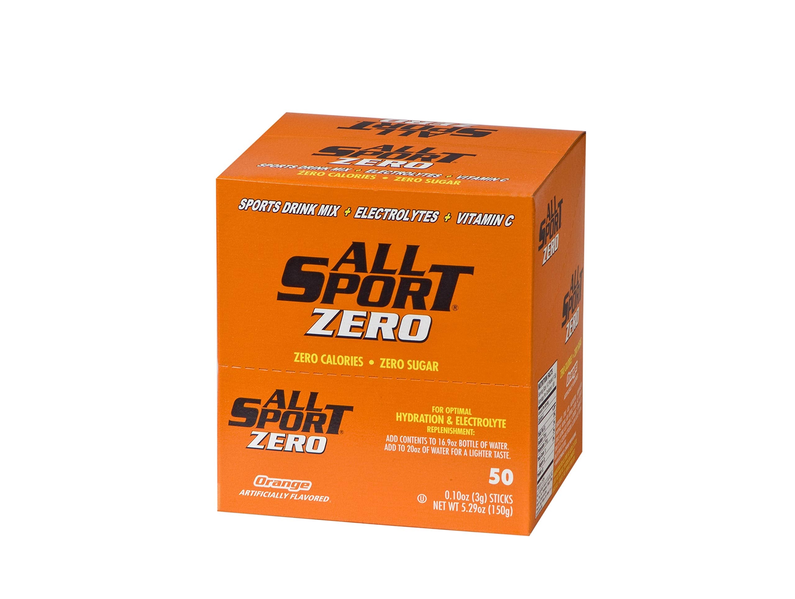 All Sport zero-calorie electrolyte sticks in compact packaging for workouts.