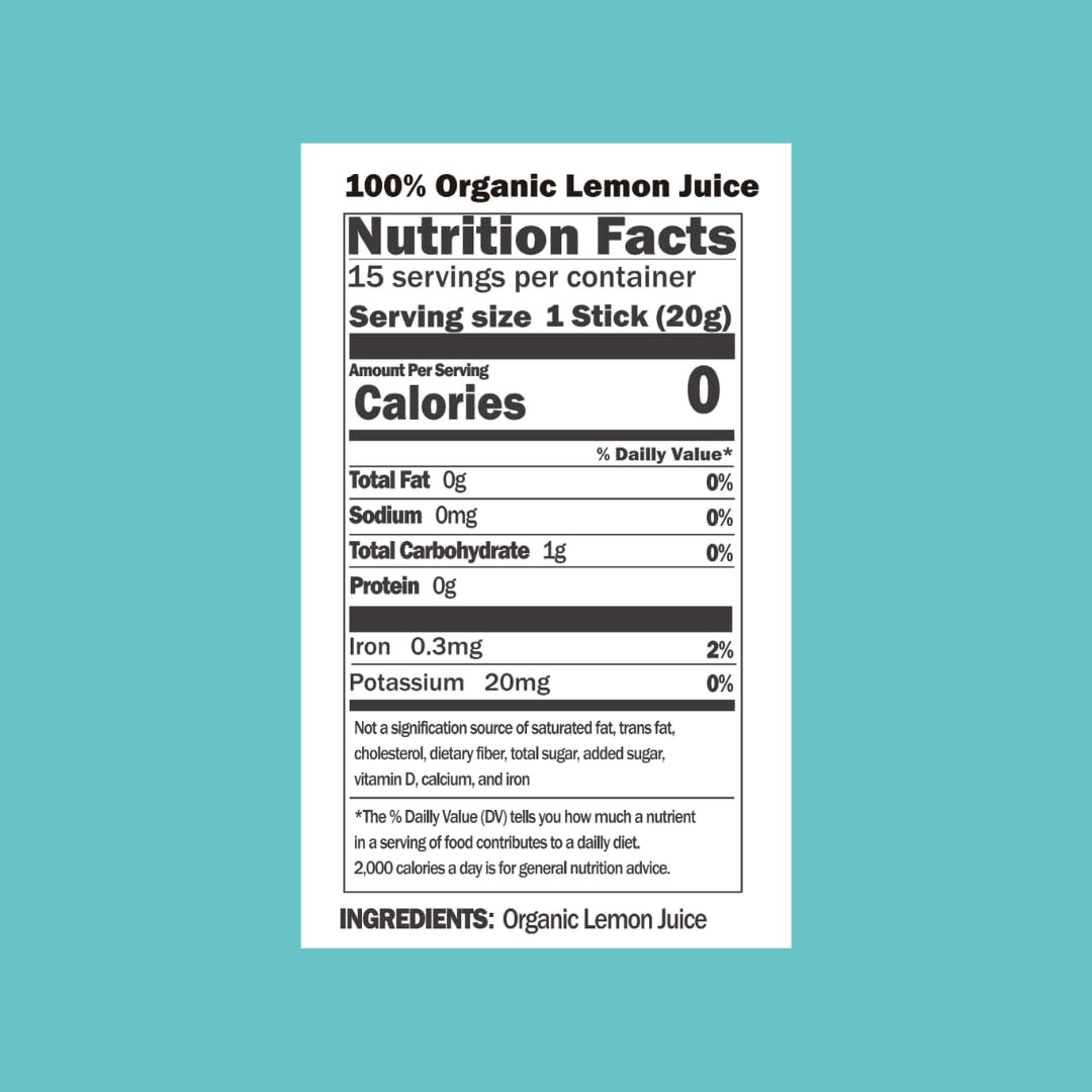 ALLBIO Organic Lemon Juice Stick close-up showing fresh NFC cold-pressed clarity.
