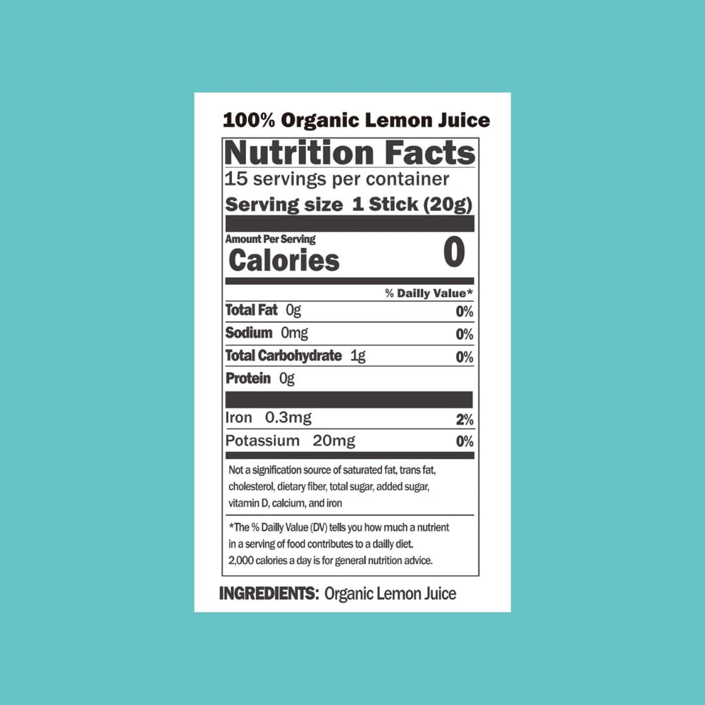 ALLBIO Organic Lemon Juice Stick close-up showing fresh NFC cold-pressed clarity.