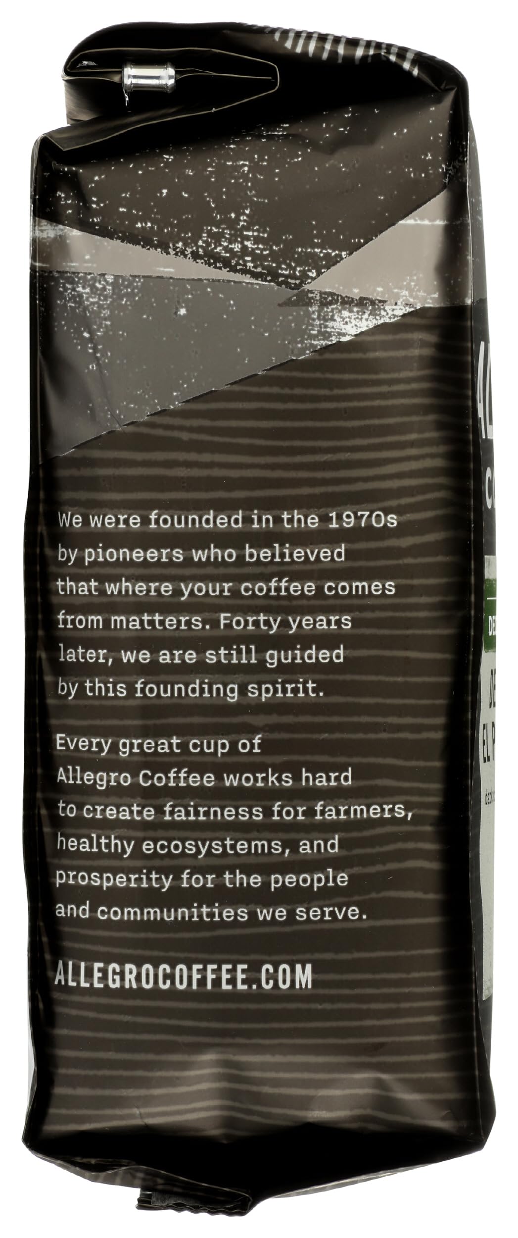 Rich body and silky finish in Allegro Timana decaf ground coffee.