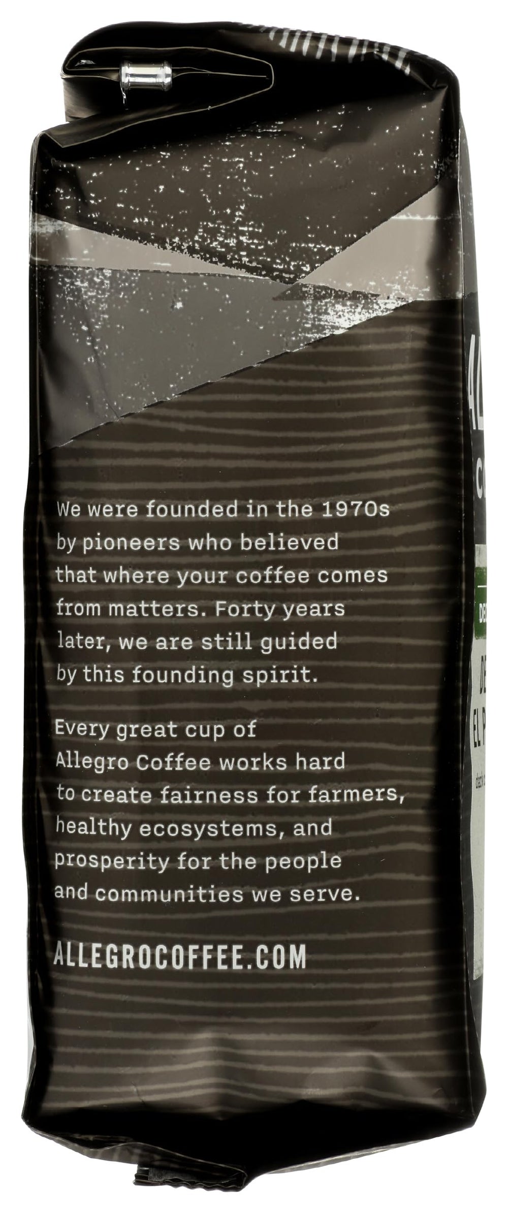Rich body and silky finish in Allegro Timana decaf ground coffee.