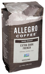 Allegro Coffee Extra Dark French Roast pack-front highlights bold aroma for mornings