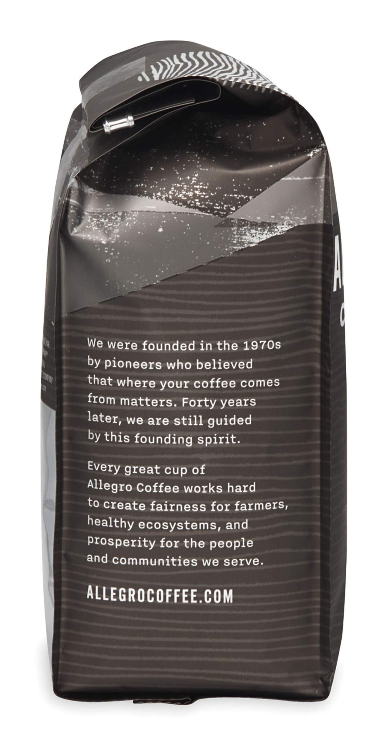 Allegro Coffee Half Caff French Roast aroma close-up elevates morning ritual.