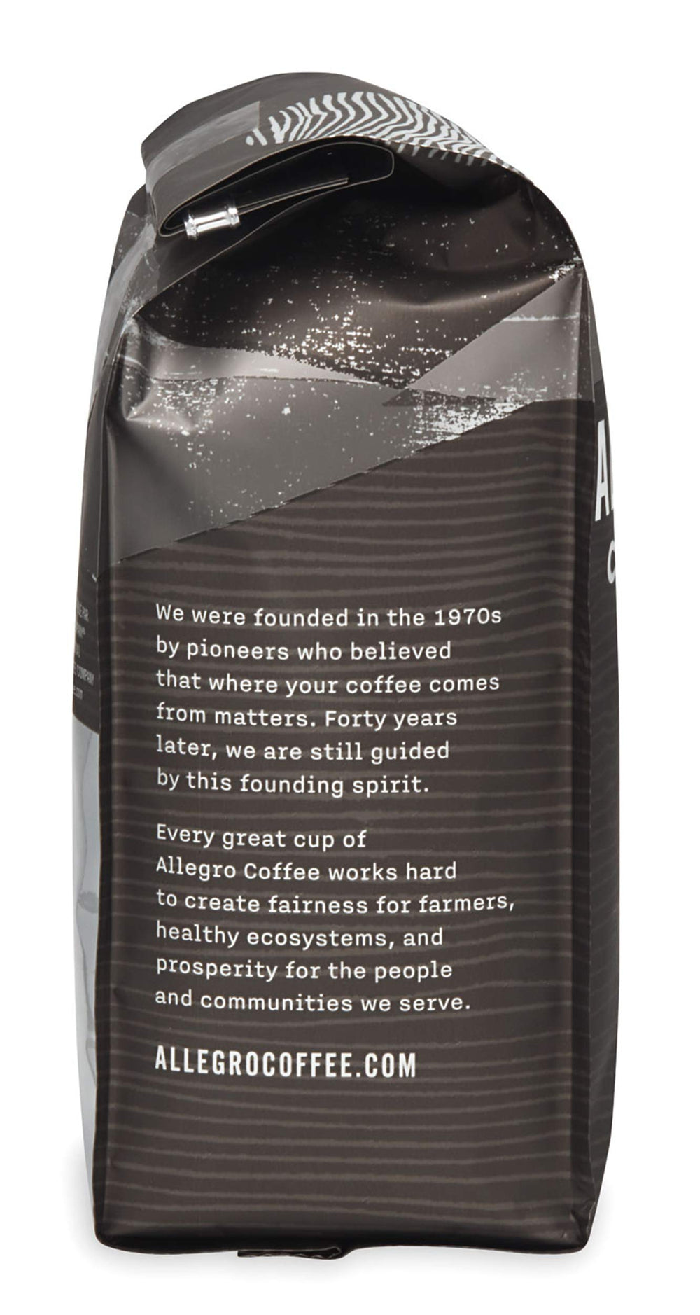 Allegro Coffee Half Caff French Roast aroma close-up elevates morning ritual.