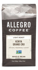 Allegro Coffee Kenya Grand Cru whole bean ready for a bright morning brew