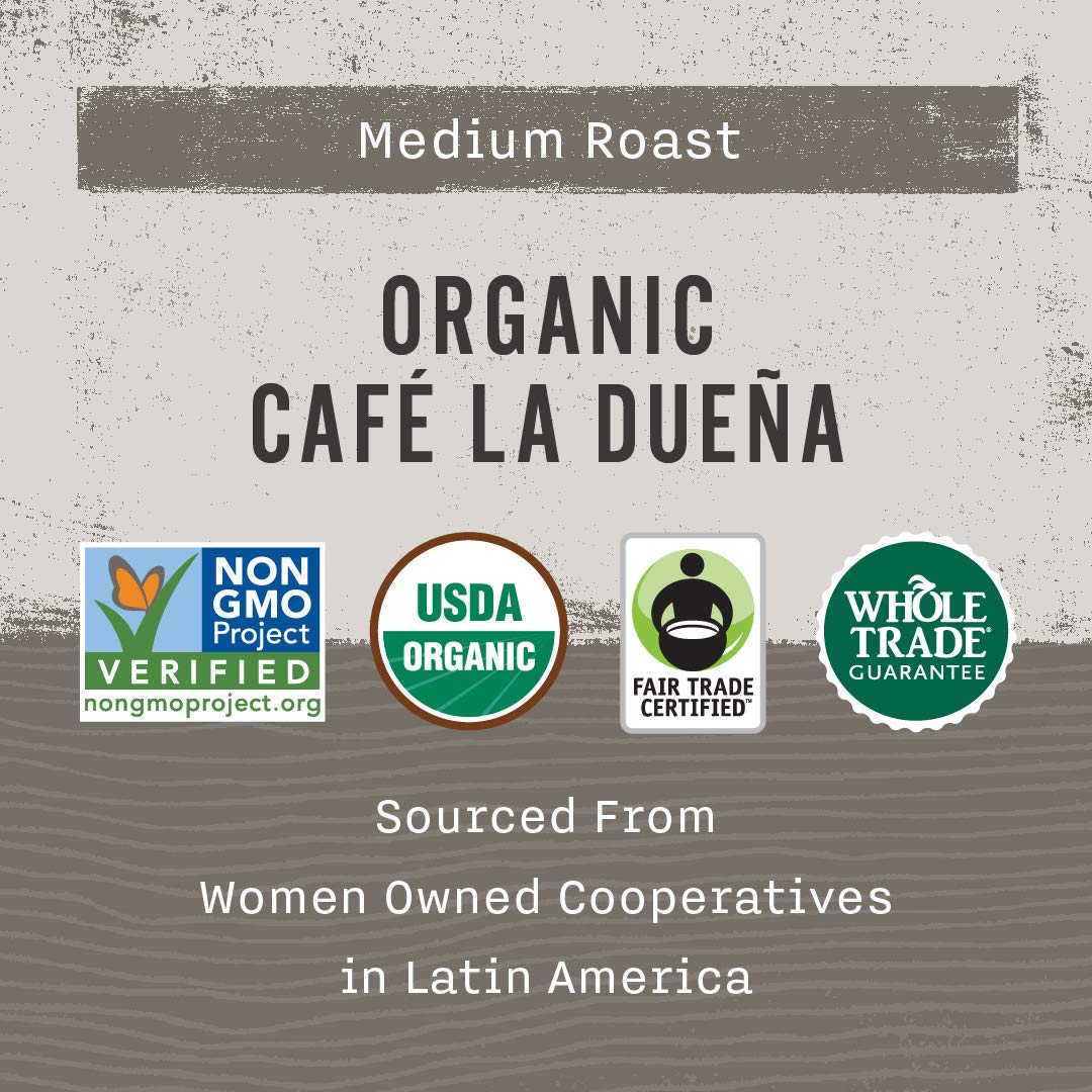 Allegro Coffee La Duena cup steaming with inviting aroma and flavor notes.
