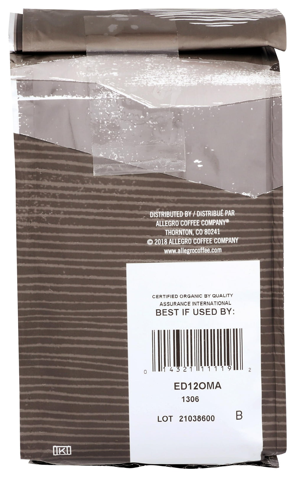 Allegro Coffee Mexico Light Roast coffee bag showcases fresh flavor when brewed at home.