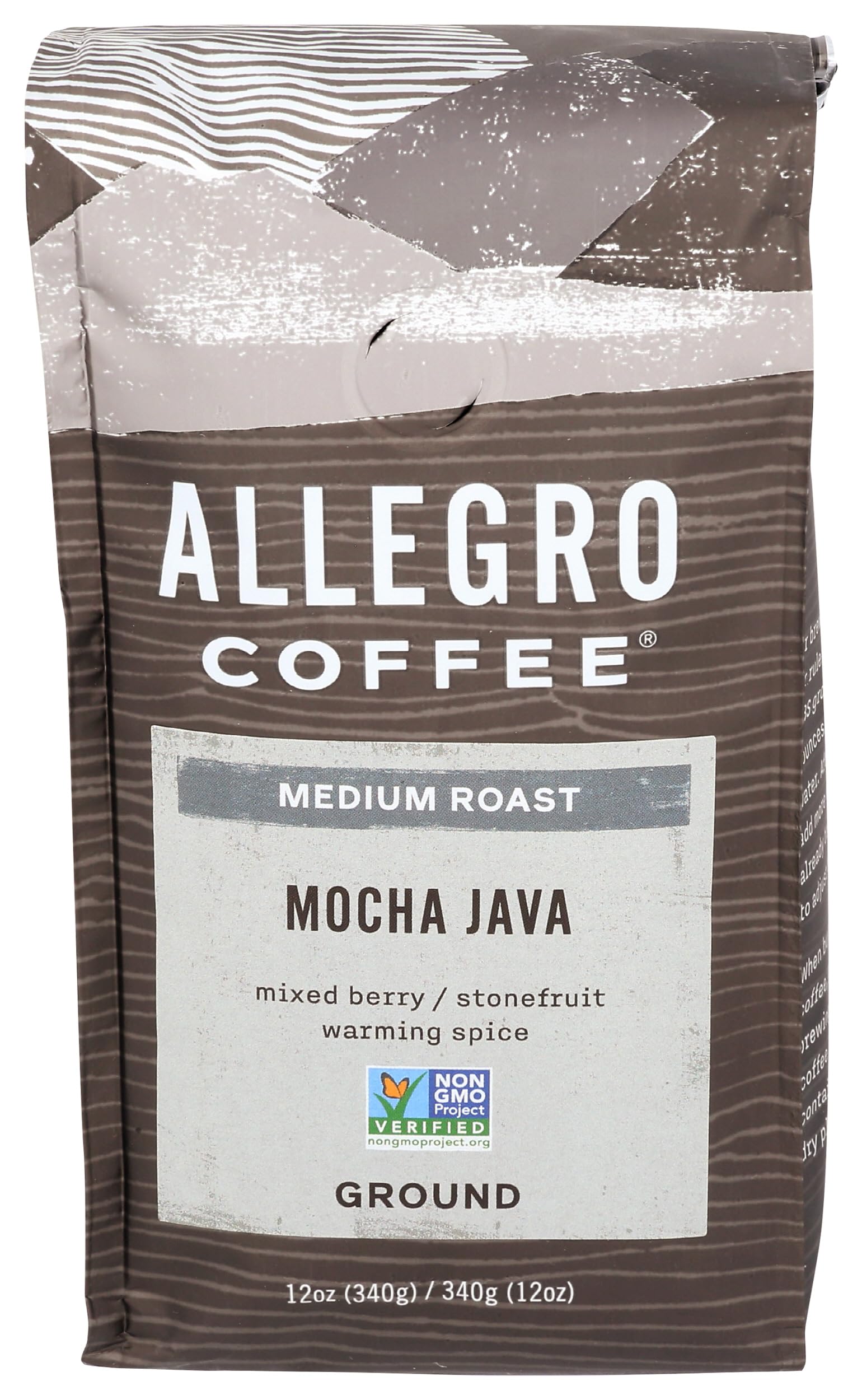 Allegro Coffee Mocha Java ground coffee pack for everyday drip brewing.