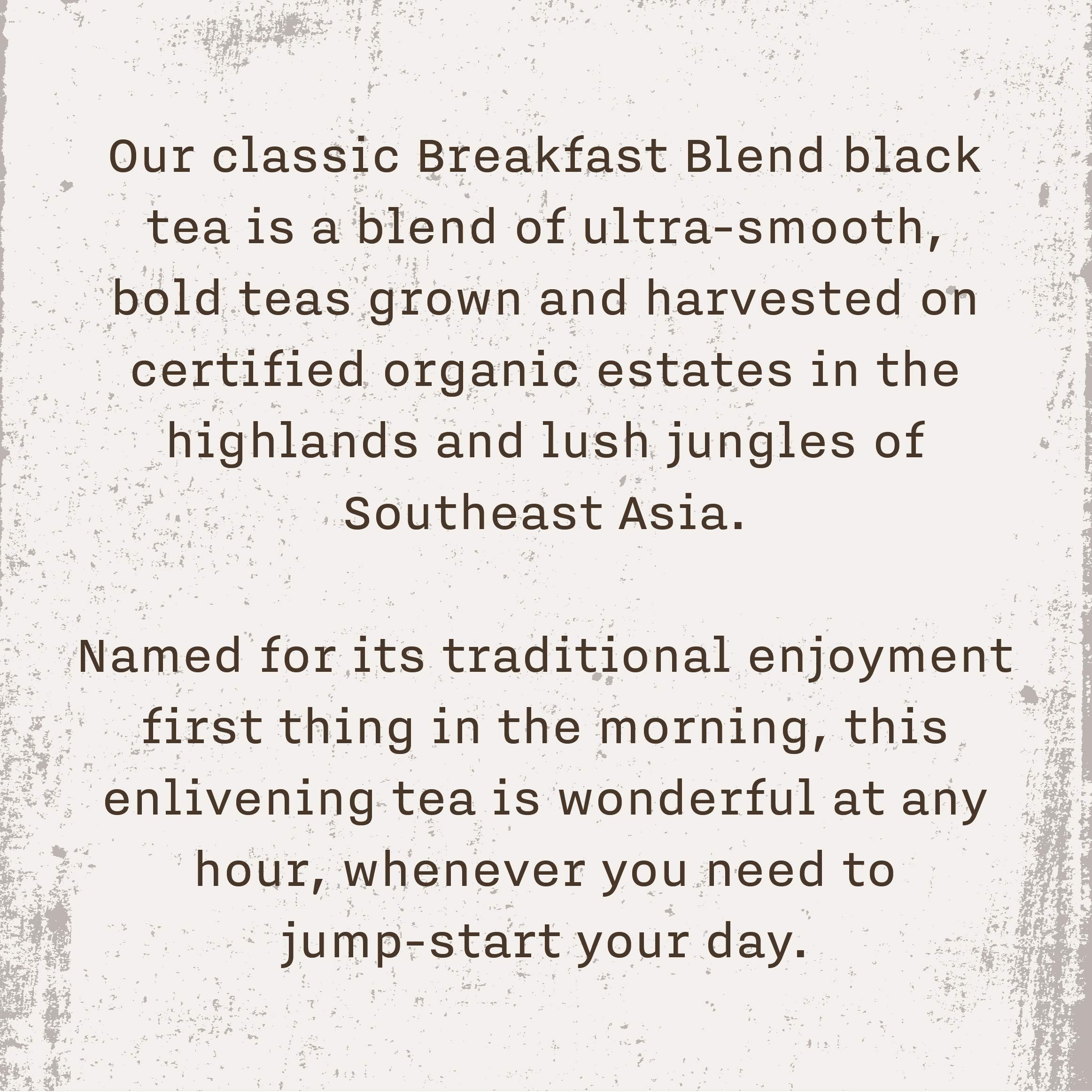 Cup of Allegro Tea Organic Breakfast Blend steeping reveals bold, balanced flavors.