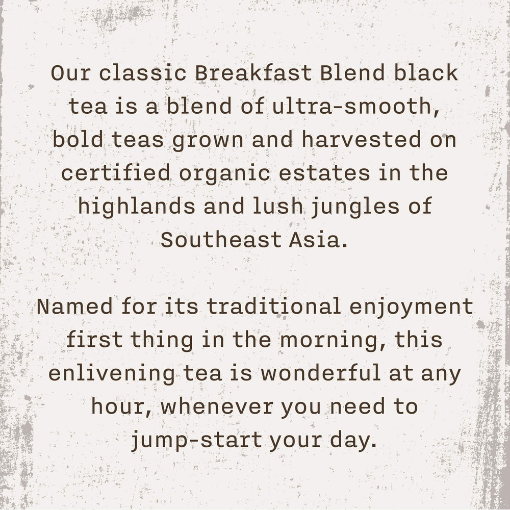 Cup of Allegro Tea Organic Breakfast Blend steeping reveals bold, balanced flavors.