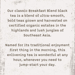 Cup of Allegro Tea Organic Breakfast Blend steeping reveals bold, balanced flavors.
