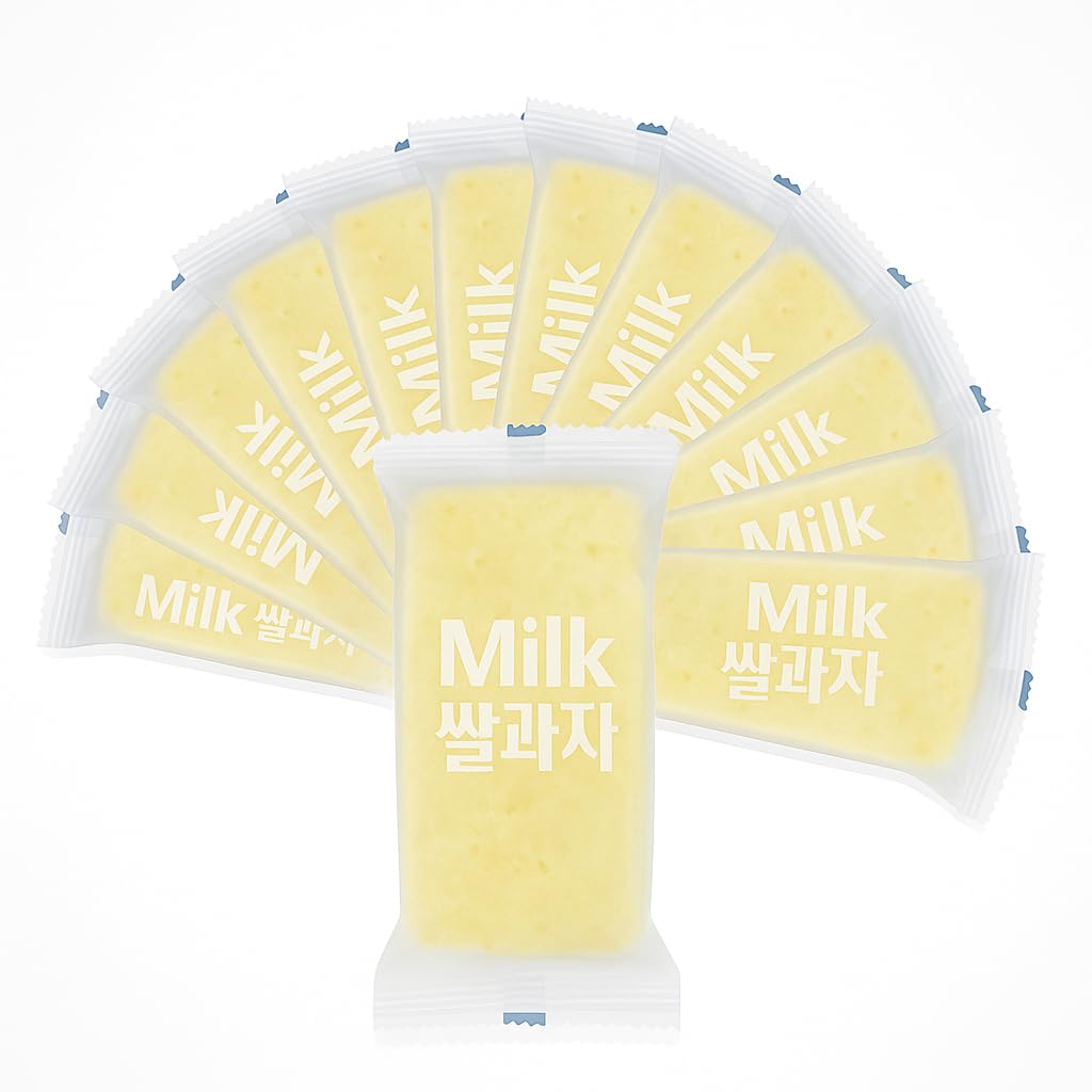 Alliving Korean Milk Rice Cracker banana pack shows a crunchy, snack-friendly treat for kids.