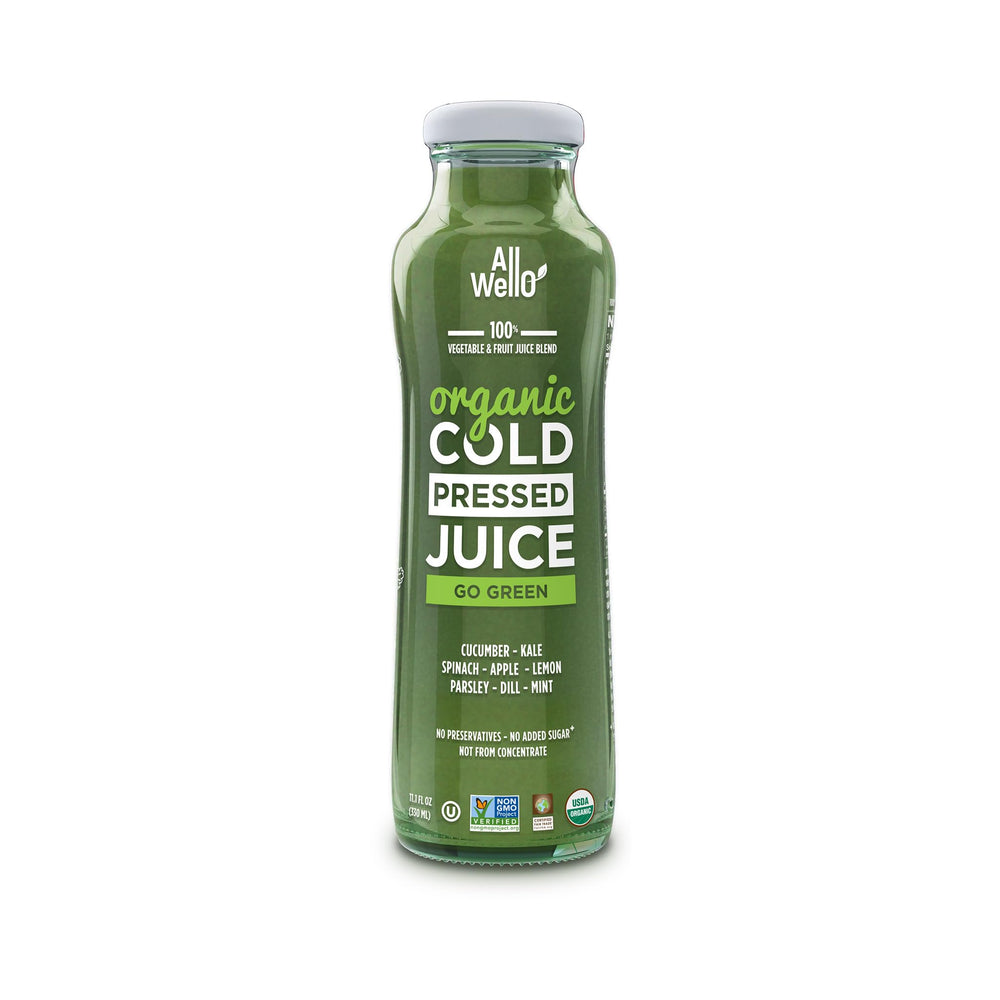 ALLWELLO Go Green label Organic confirms certified organic and non-GMO quality.