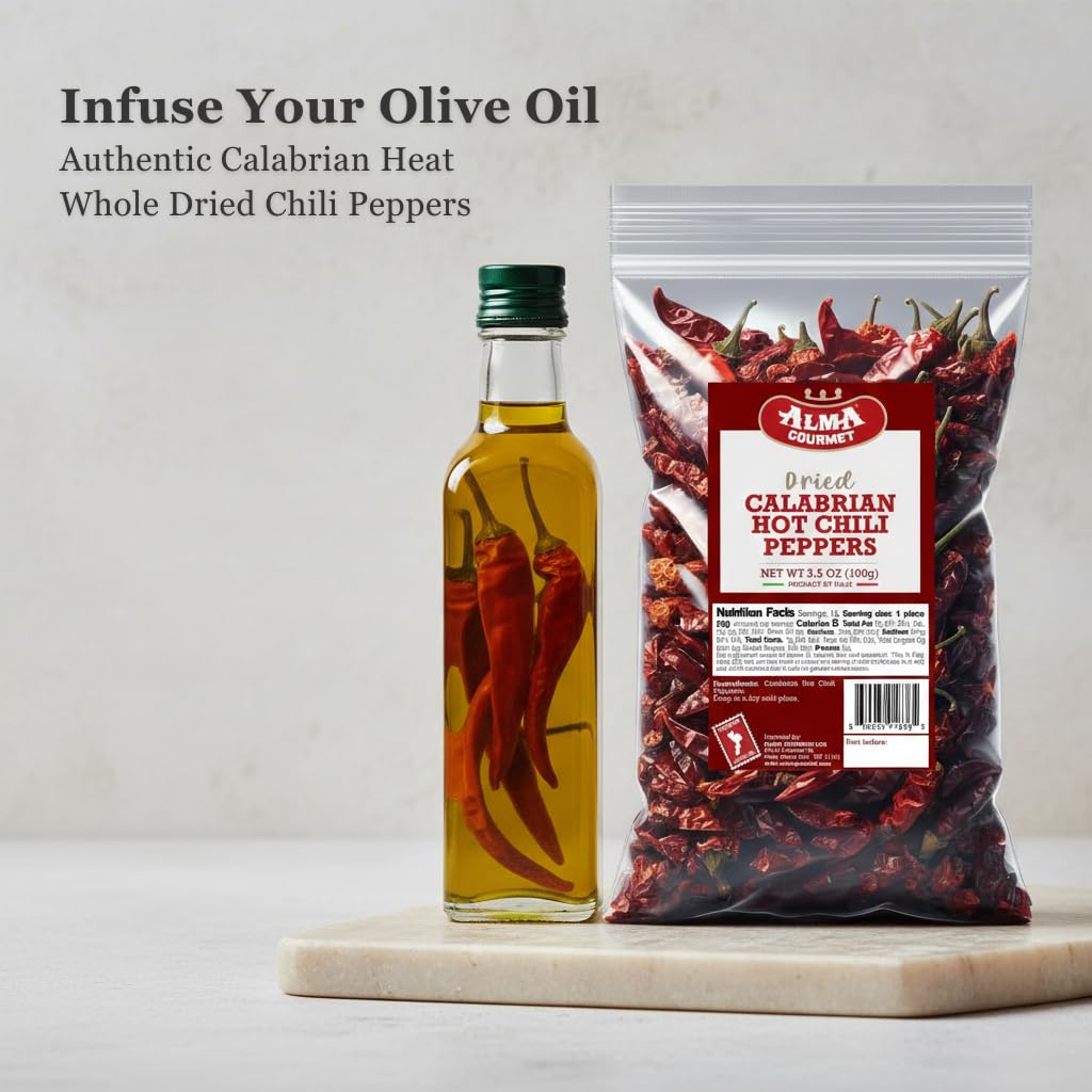 Alma Gourmet olive oil infused chili, for bold flavor in Mediterranean cooking