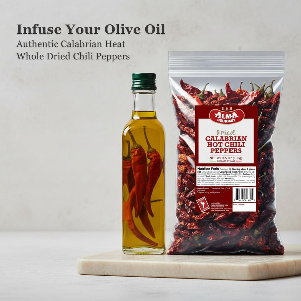 Alma Gourmet olive oil infused chili, for bold flavor in Mediterranean cooking