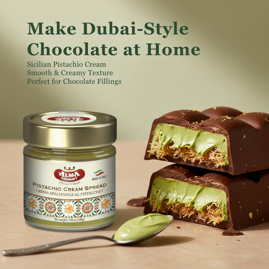 Toasted bread with Alma Gourmet Pistachio Spread for a gourmet breakfast
