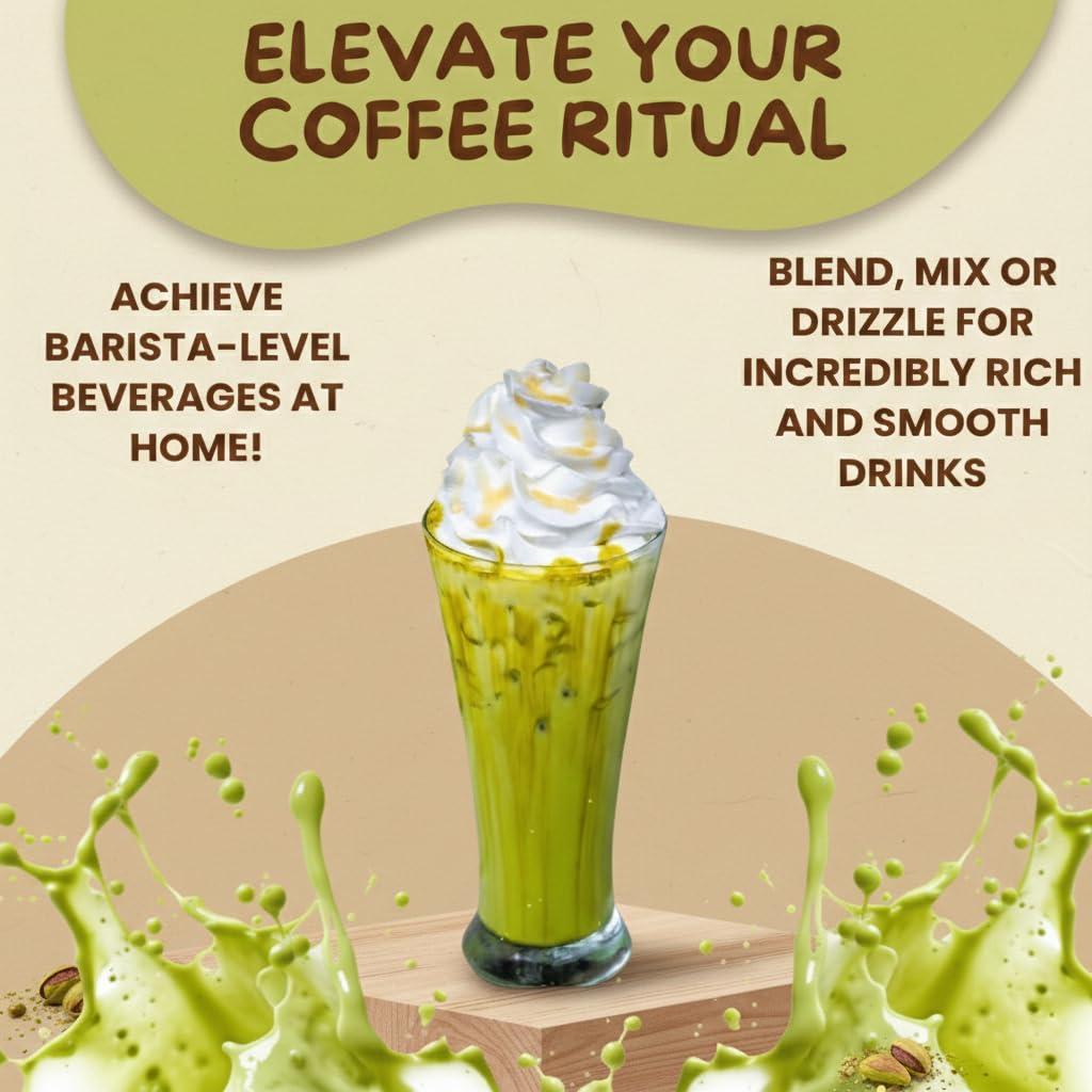 Alma Gourmet Pistachio Sauce on coffee elevates lattes with nutty depth