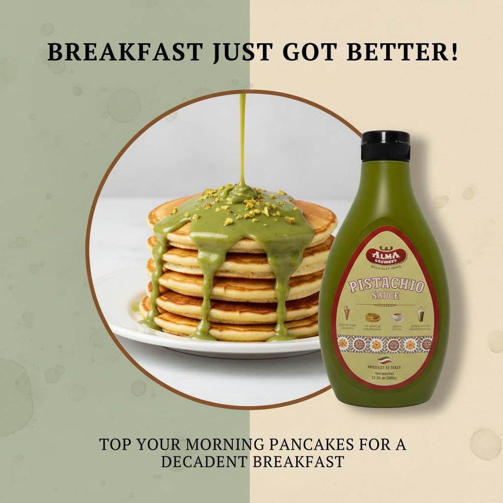 Alma Gourmet Pistachio Sauce packaging enhances gift-worthy presentation