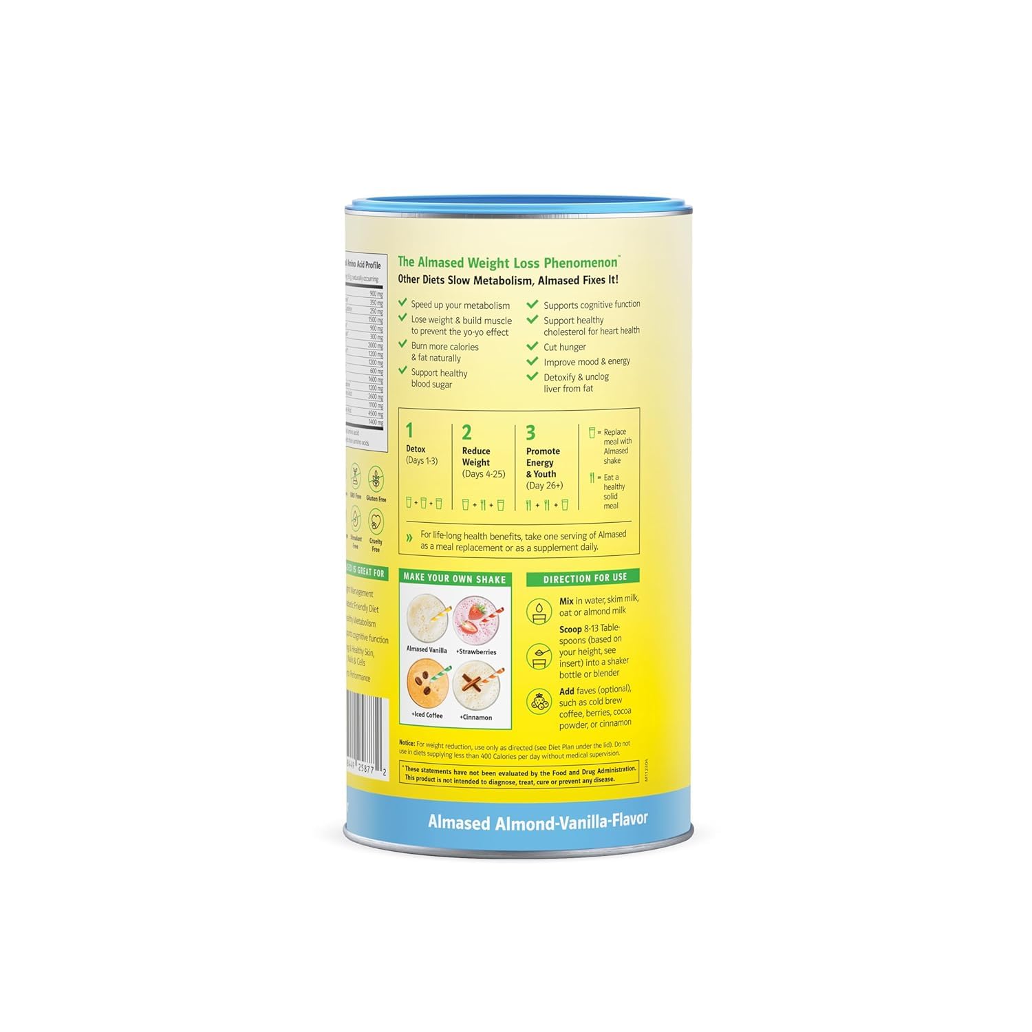 Almased digestive enzymes and bioactive peptides label hints at metabolism-supporting ingredients