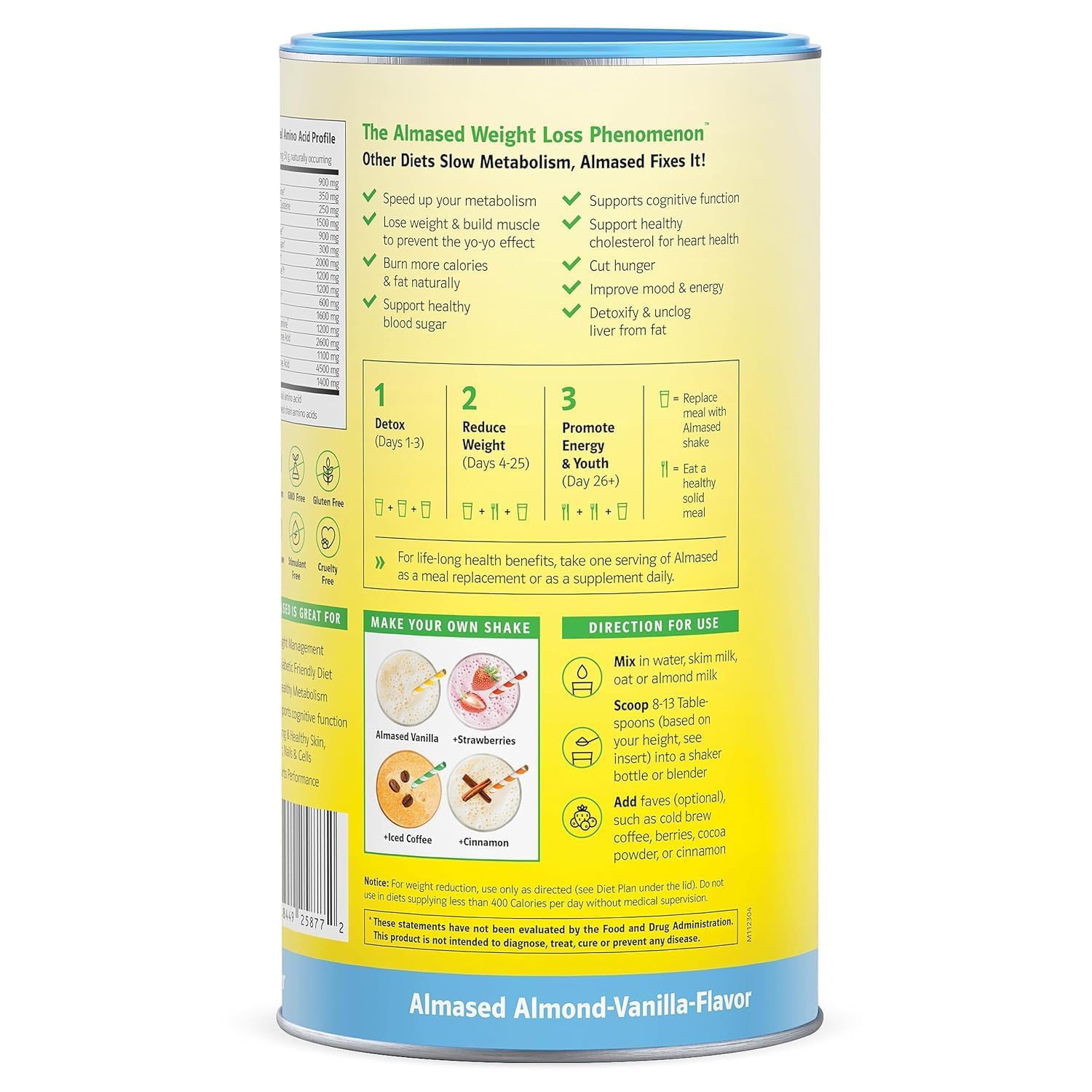 Almased Vanilla shake with breakfast bowl for a ready morning routine