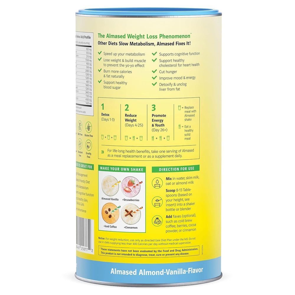 Almased Vanilla shake with breakfast bowl for a ready morning routine