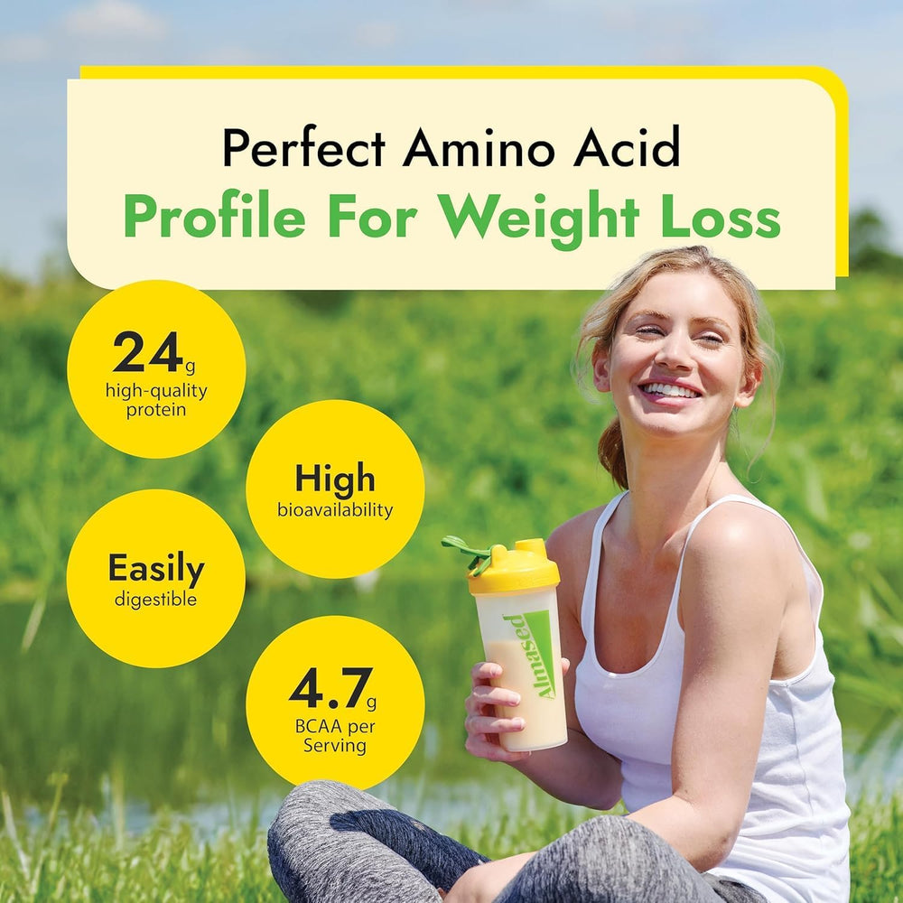Almased Vanilla meal replacement prep for on-the-go meals