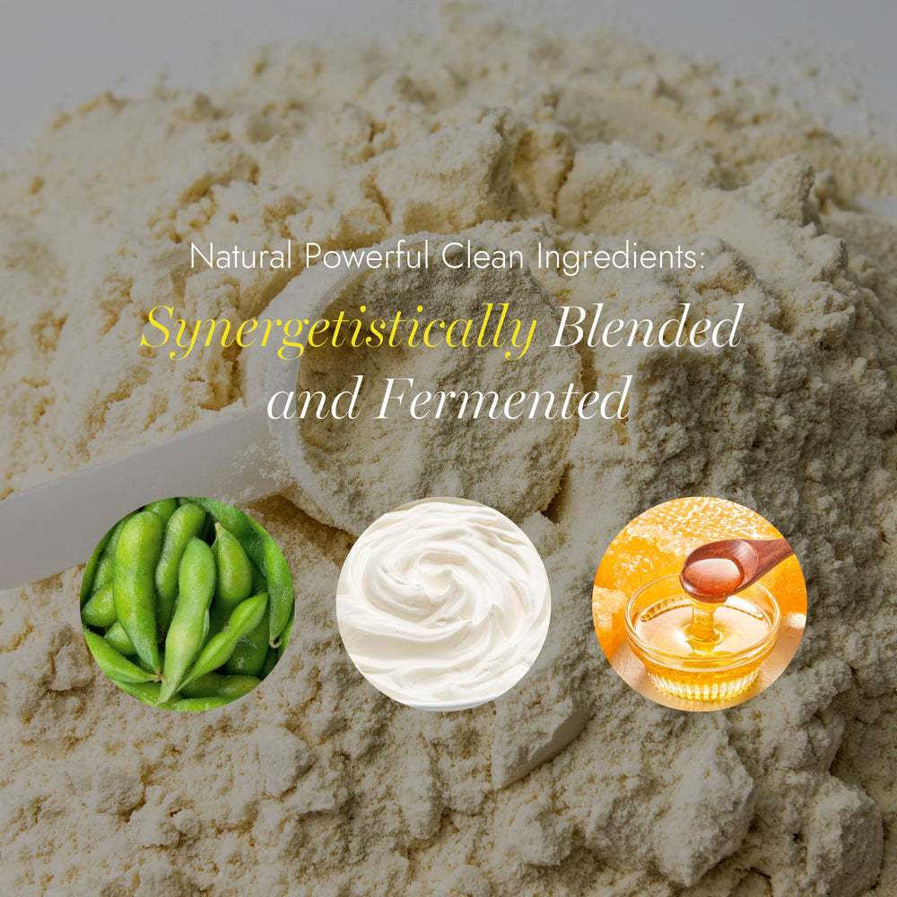 Vanilla Almased shake served with fruit for a balanced start