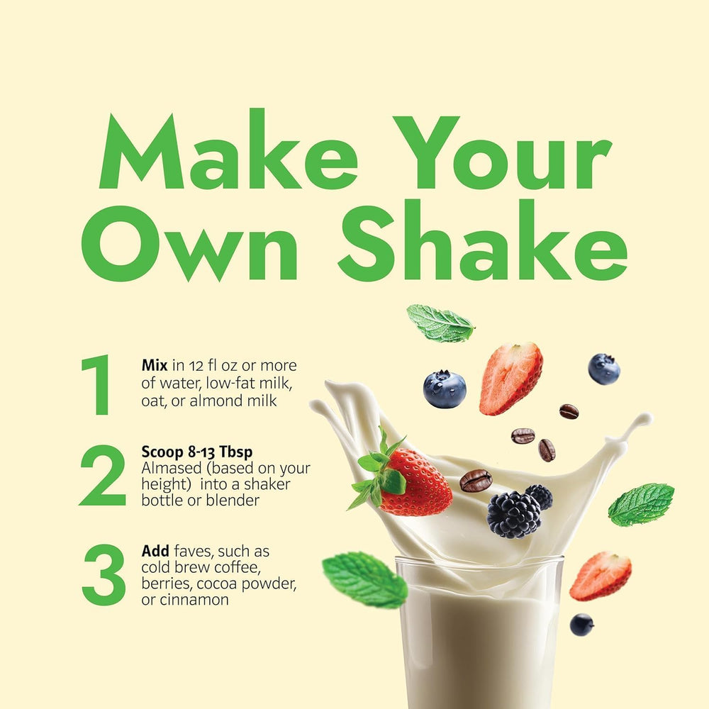 Almased Vanilla shake with yogurt and honey ingredients for a creamy option