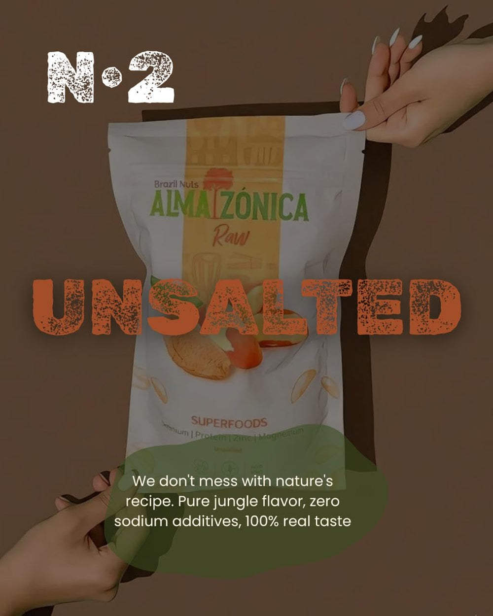 ALMA ZÓNICA gluten-free vegan kosher nuts in bag, versatile snack.