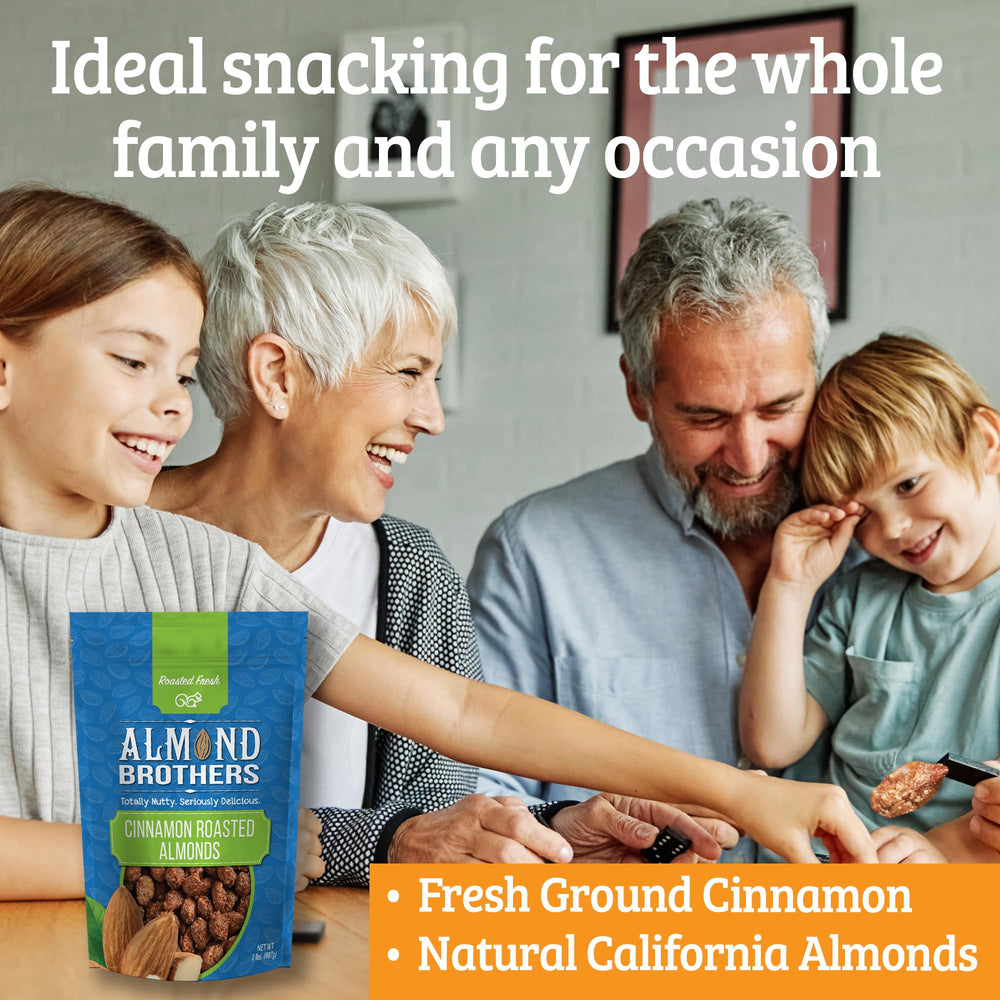 Almond Brothers serving idea for gatherings with cinnamon almonds.