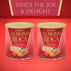 Almond Roca buttercrunch toffee with almonds, crisp texture and nutty notes, perfect for sharing.