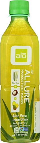ALO Allure Mangosteen Drink bottle pouring into glass, convenient serving moment.