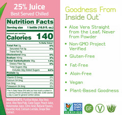 ALO Comfort aloe pulp visible in juice showing natural leaf source flavor