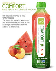 ALO Comfort pouring over ice reveals crisp watermelon and peach notes